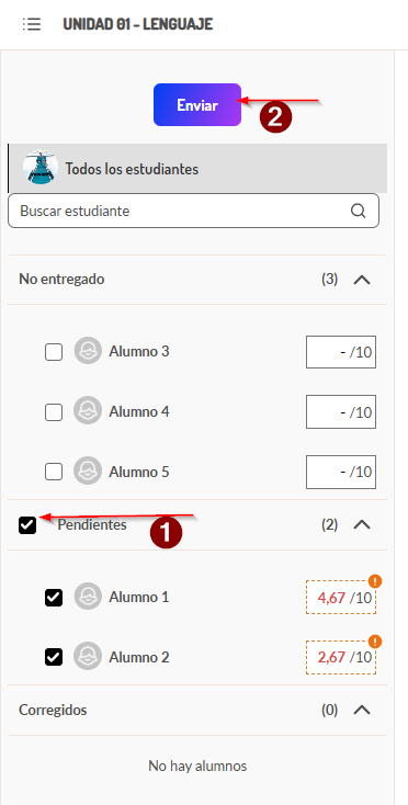 Selección global de alumnos