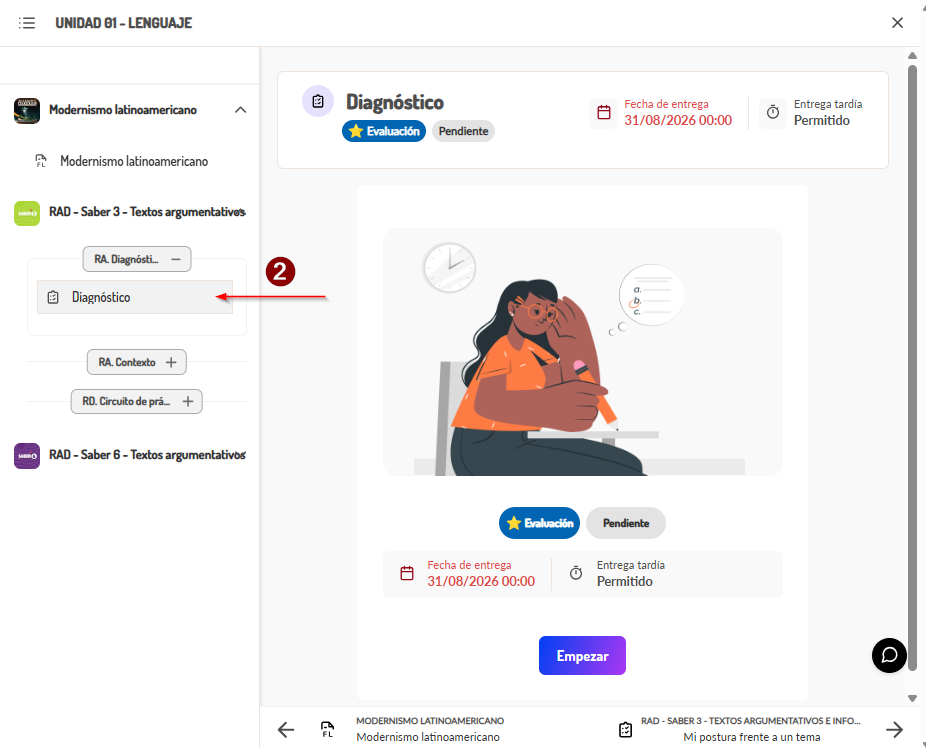 Acceso a tareas desde el calendario